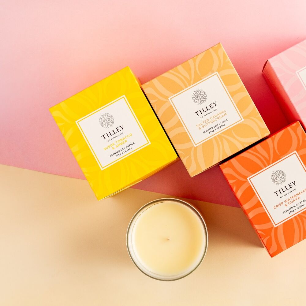 Tilley Rainbow Collection - Suede Tobacco & Amber Soy Candle