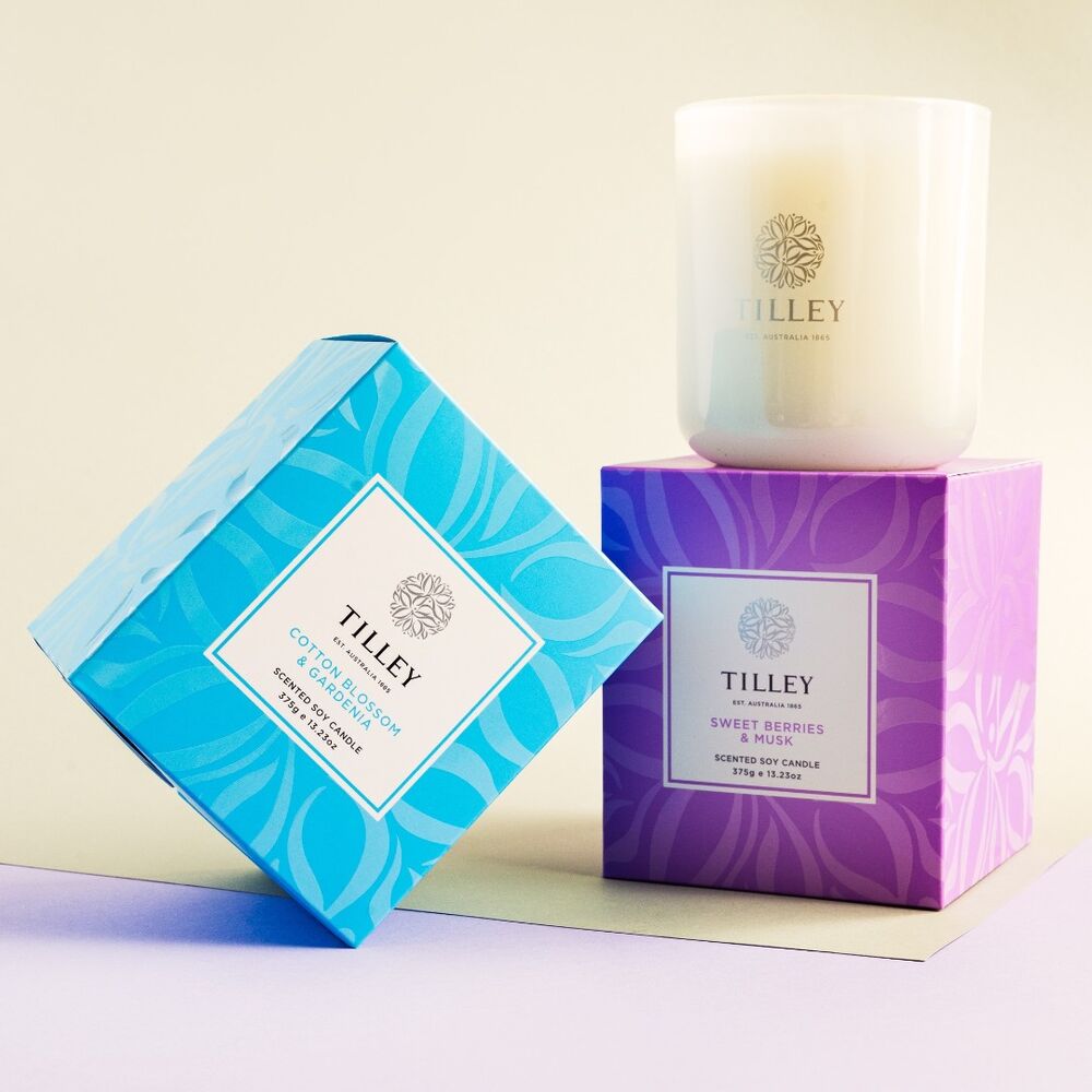 Tilley Rainbow Collection - Fresh Cotton Blossom & Gardenia Soy Candle