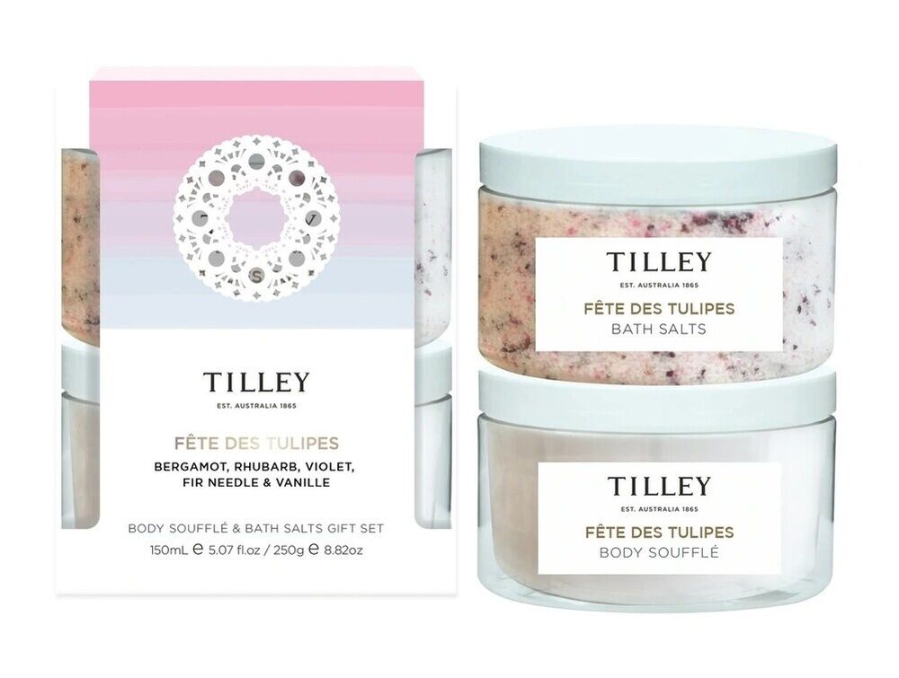 Tilley Limited Edition Body Souffle & Bath Salts Gift Set - Fete Des Tulipes