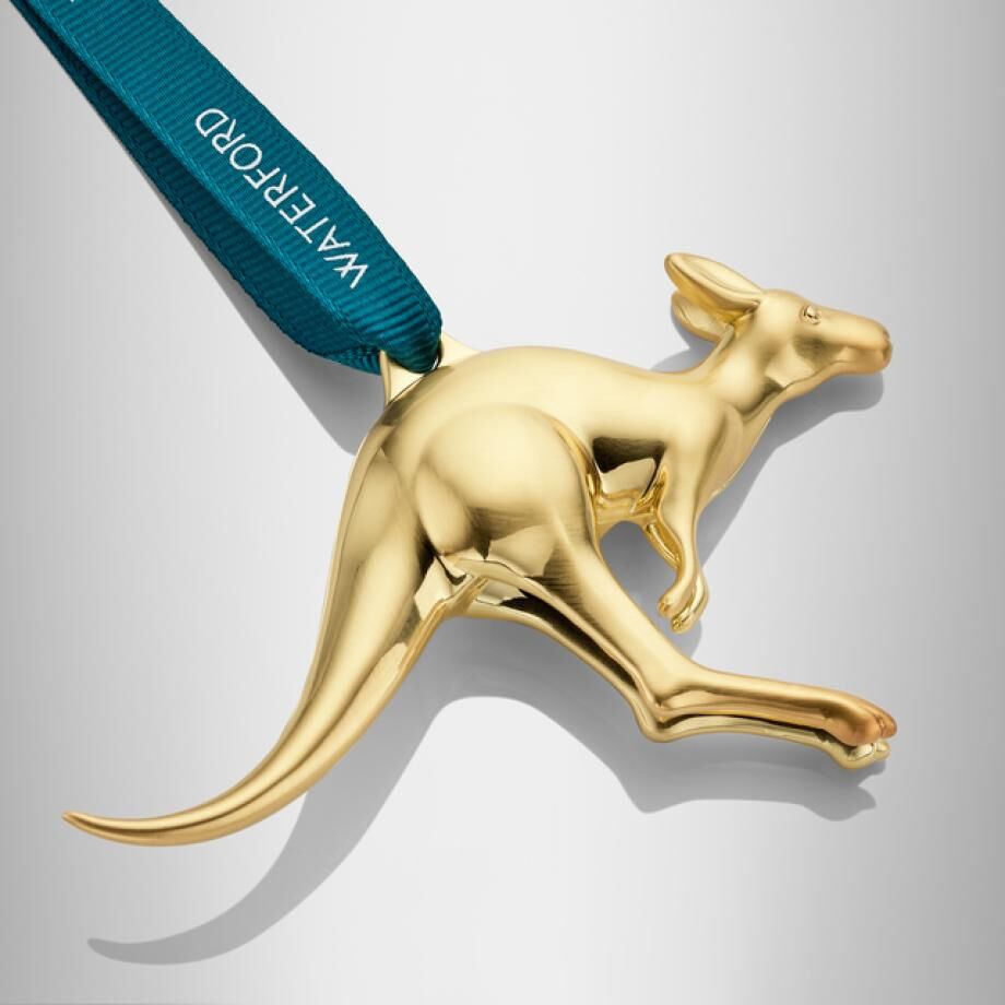 Waterford Golden Christmas Kangaroo Hanging Ornament