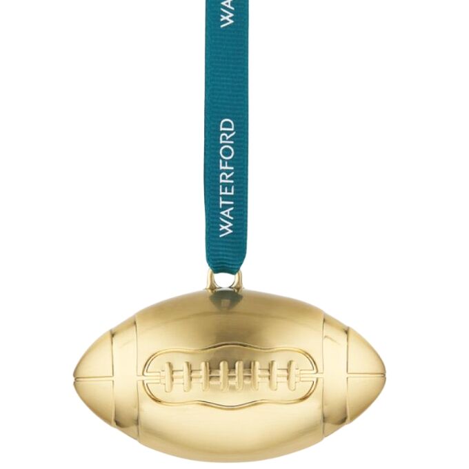 Waterford Golden Christmas Football Hanging Ornament