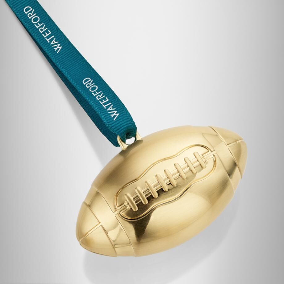 Waterford Golden Christmas Football Hanging Ornament