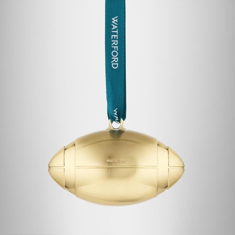 Waterford Golden Christmas Football Hanging Ornament