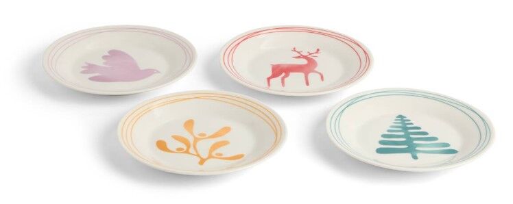 Royal Doulton Christmas 1815 Mixed Colours Plate 4 Piece Set
