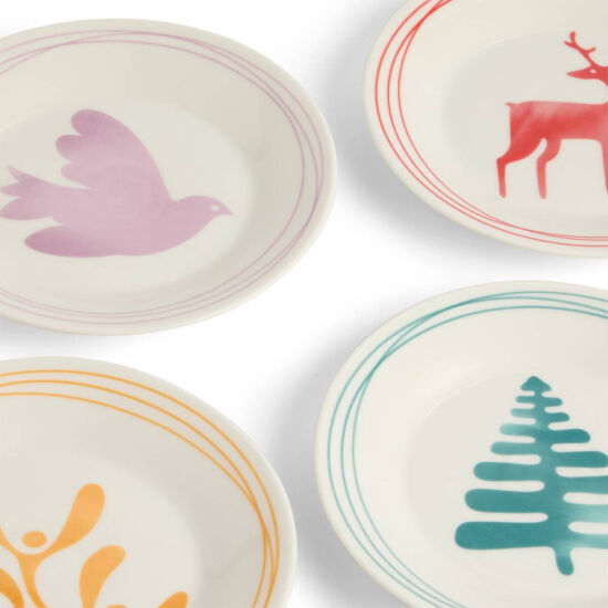Royal Doulton Christmas 1815 Mixed Colours Plate 4 Piece Set