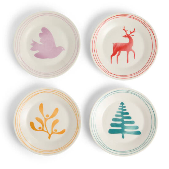 Royal Doulton Christmas 1815 Mixed Colours Plate 4 Piece Set