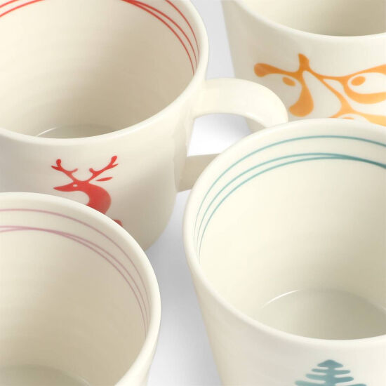 Royal Doulton Christmas 1815 Mixed Pattern Mug 4 Piece Set