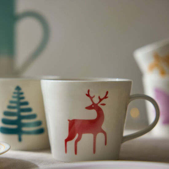 Royal Doulton Christmas 1815 Mixed Pattern Mug 4 Piece Set