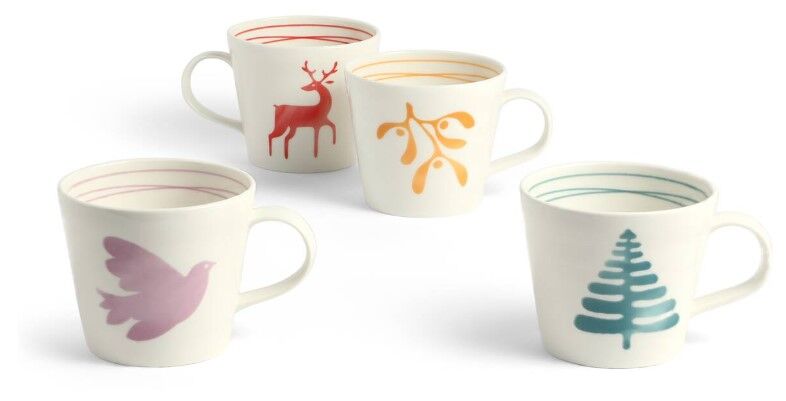 Royal Doulton Christmas 1815 Mixed Pattern Mug 4 Piece Set