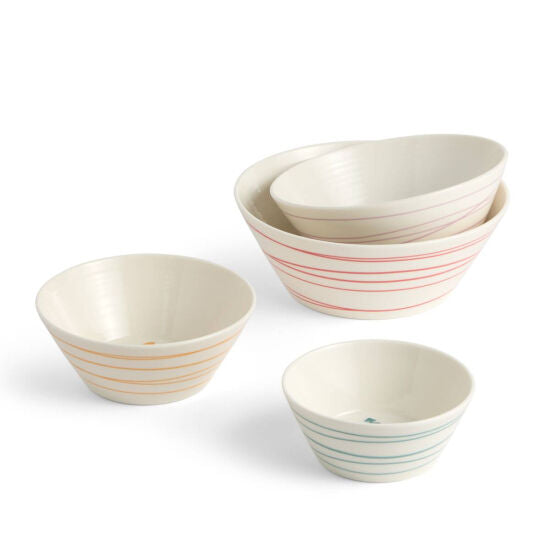 Royal Doulton Christmas 1815 Mixed Pattern Stacking Bowl 4 Piece Set