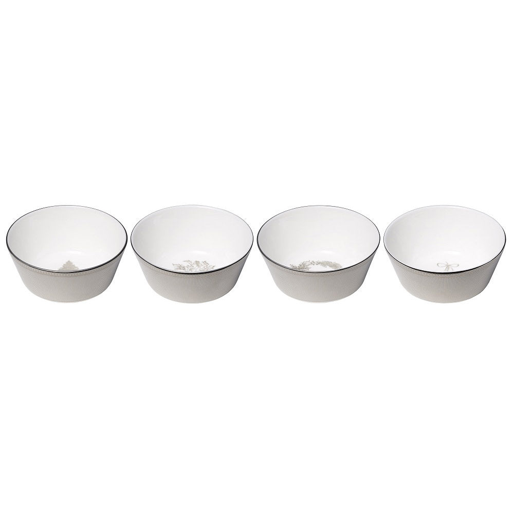 Wedgwood Winter White Set of 4 Christmas Nibble Bowls 11cm