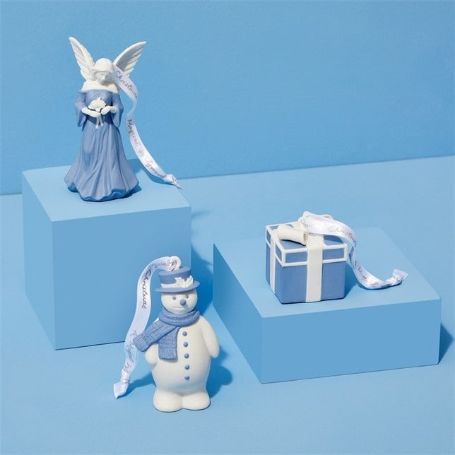 Wedgwood Snowman Blue Hanging Ornament