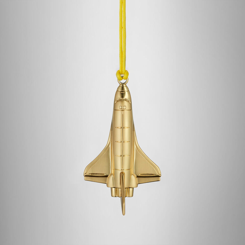 Waterford Golden Rocketship Hanging Ornament