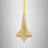 Waterford Golden Rocketship Hanging Ornament