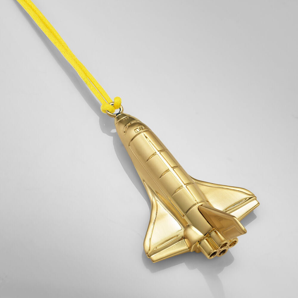 Waterford Golden Rocketship Hanging Ornament