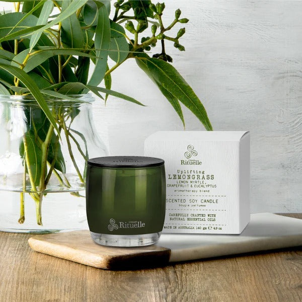 Urban Rituelle Flourish Organics Soy Candle - Lemongrass, Lemon Myrtle, Grapefruit & Eucalyptus 140gm