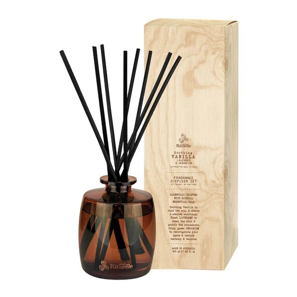 Urban Rituelle Flourish Organics Diffuser Set - Vanilla, Lavender & Geranium 220ml