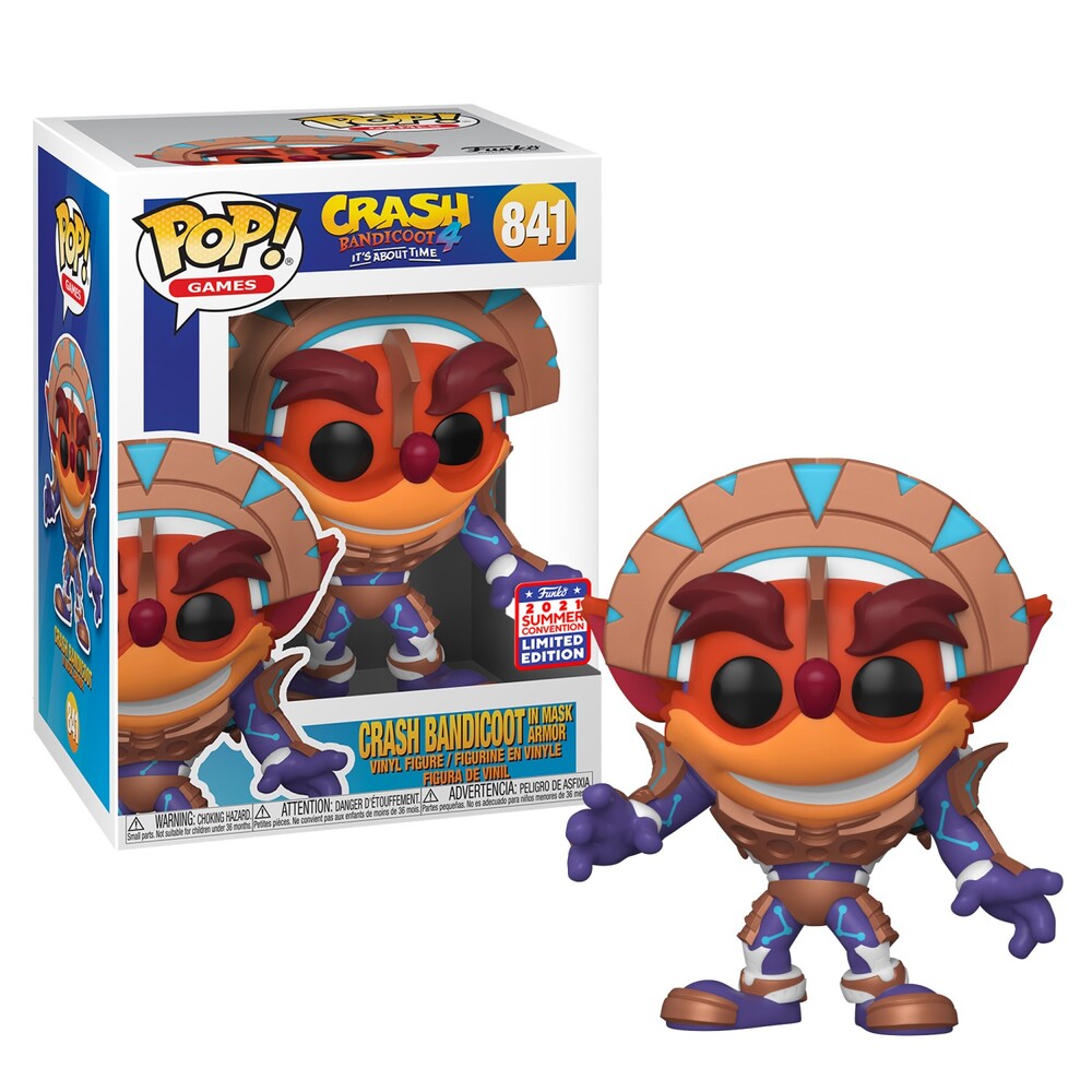 Pop! Vinyl - Crash Bandicoot - Crash In Mask Armour SDCC 2021 US Exclusive