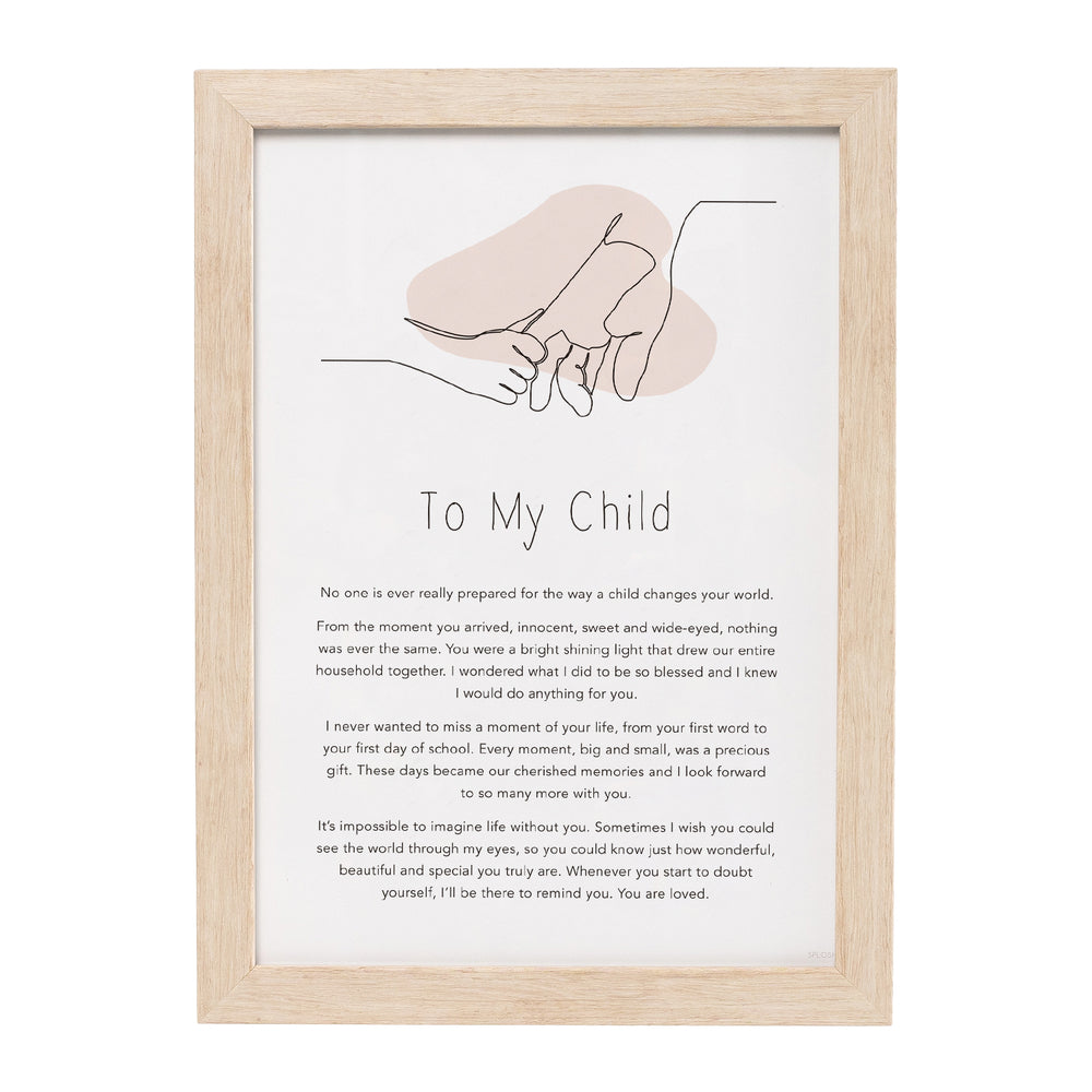 Splosh Gift Of Words plaque - To My Child