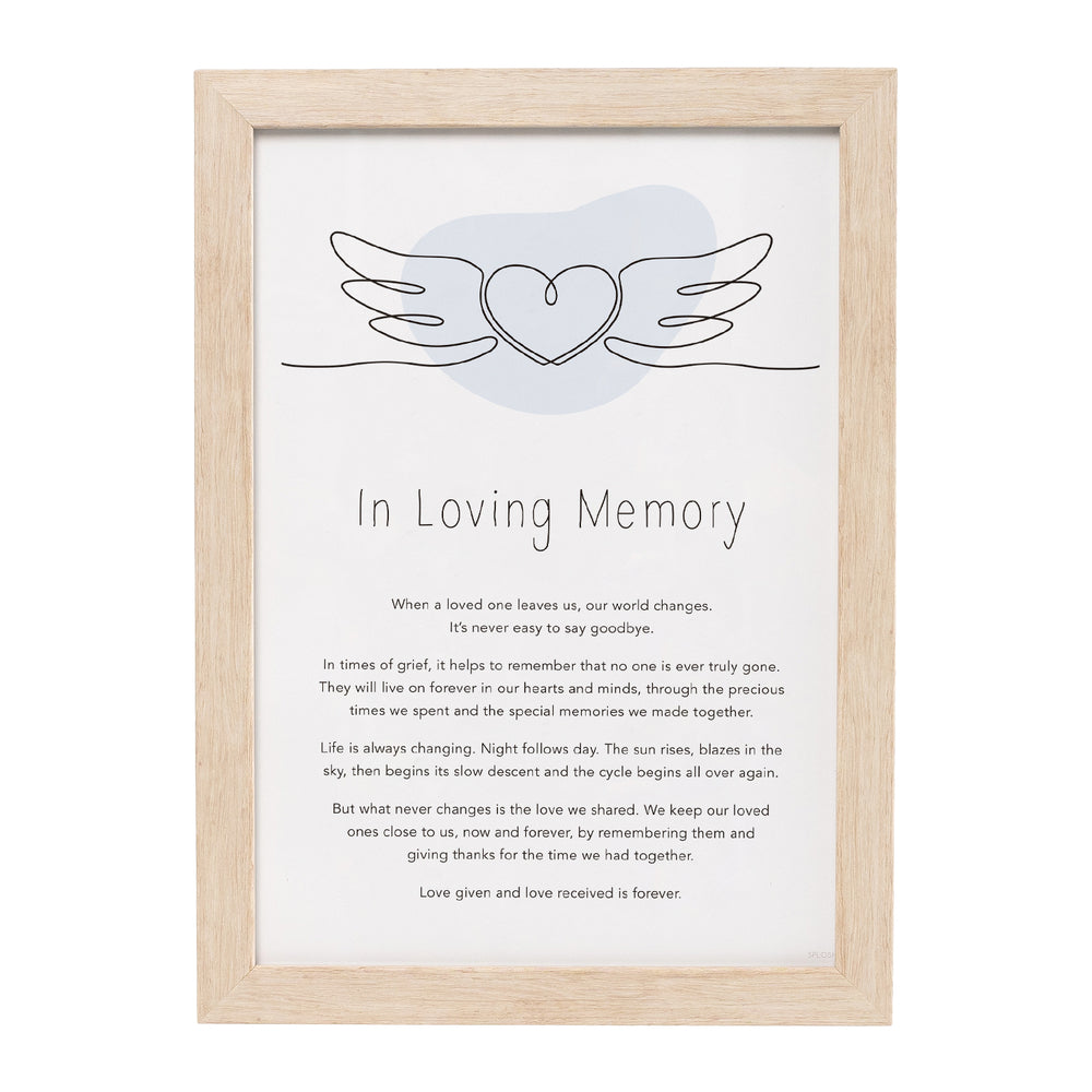 Splosh Gift Of Words plaque - In Loving Memory