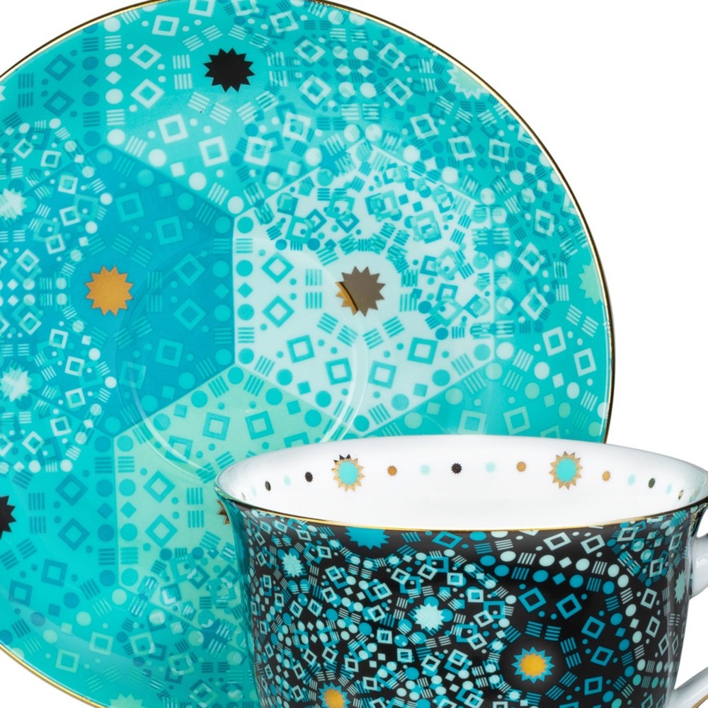 T2 Generous Cup And Saucer - Moroccan Tealeidoscope Green