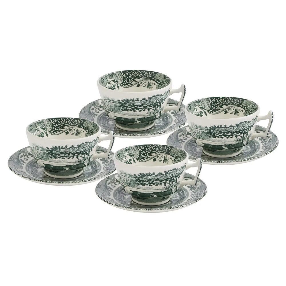 Spode Heritage Green Italian - Teacup & Saucer (Set of 4)