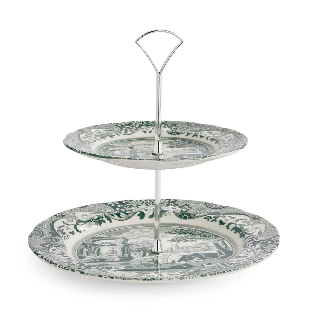 Spode Heritage Green Italian - 2-Tier Cake Stand