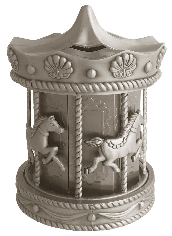 Russell Collection Money Bank - Pewter Finish Carousel