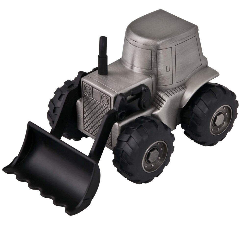 Russell Collection Money Bank - Pewter Finish Front Loader Digger