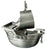 Russell Collection Money Bank - Pewter Finish Jolly Roger Pirate Ship