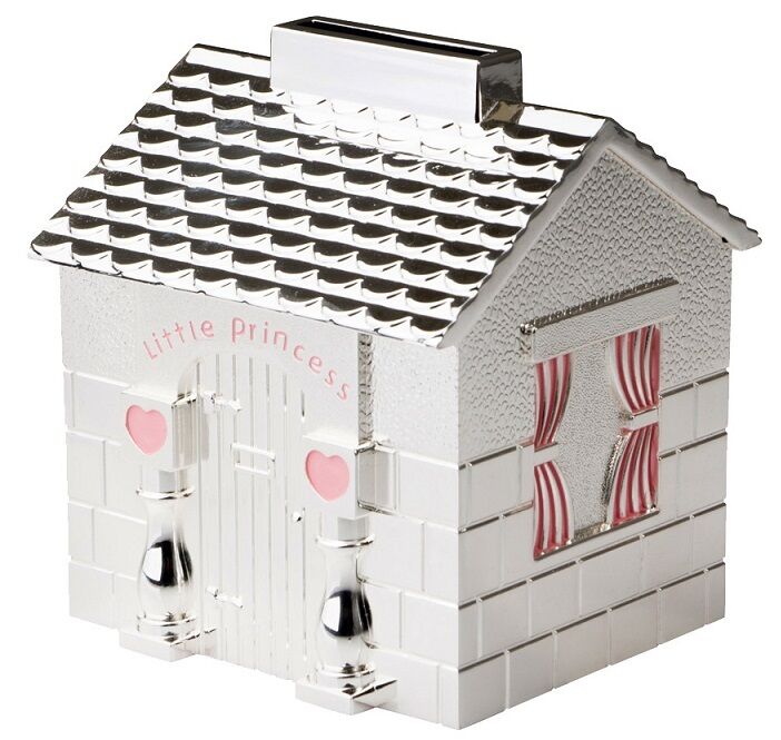 Russell Collection Money Bank - Silver Plated Little Princess House