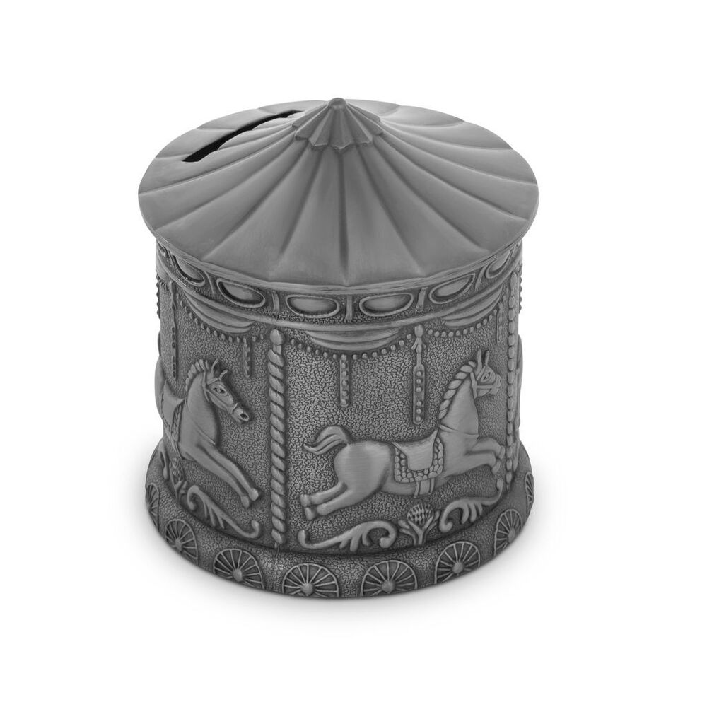 Russell Collection Money Bank - Pewter Finish Merry Go Round