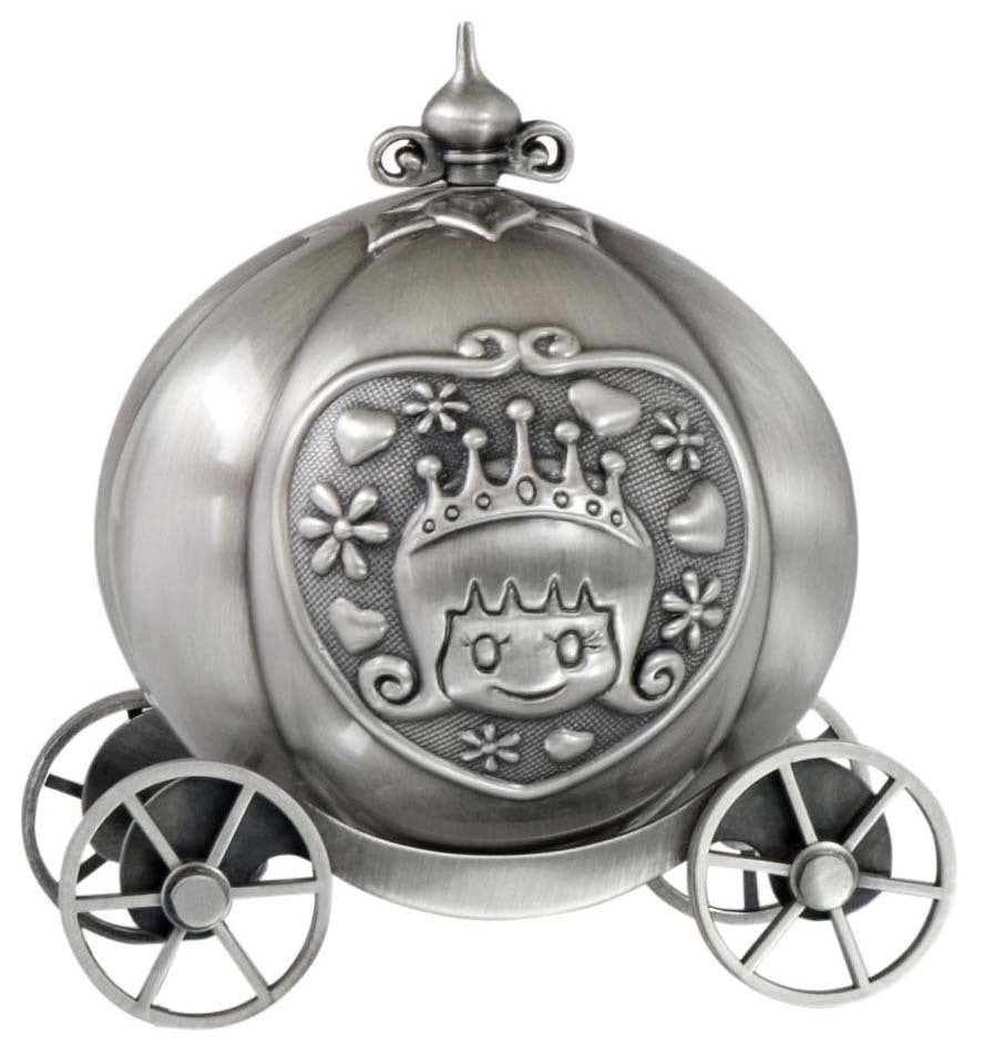 Russell Collection Money Bank - Pewter Finish Pumpkin Coach