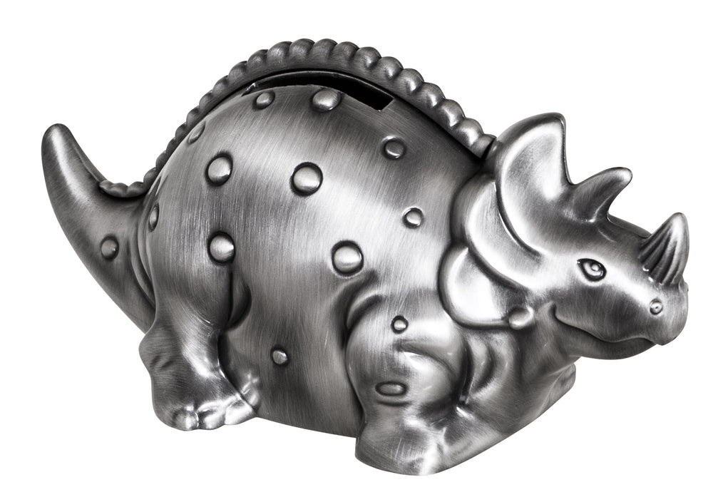 Russell Collection Money Bank - Pewter Finish Triceratops