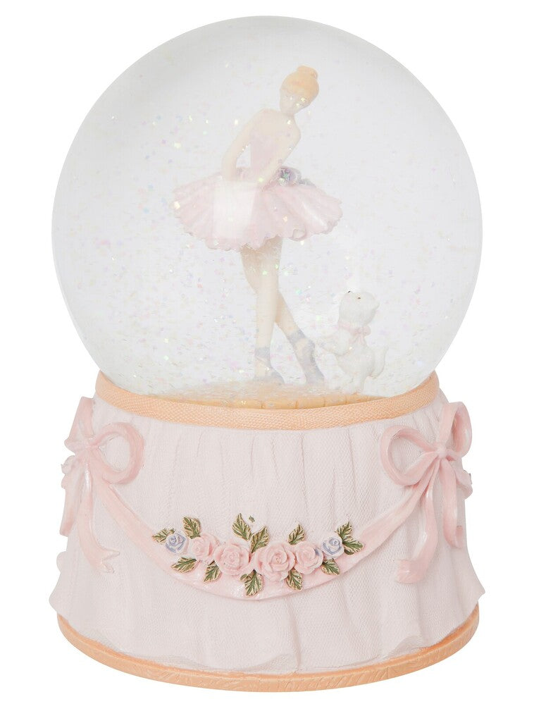 Russell Collection Resin Snow Globe - Ballerina with Dog