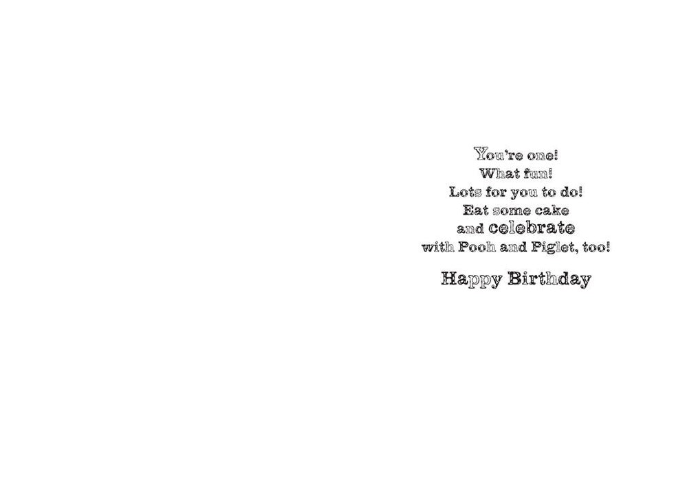 Hallmark Card - Winnie the Pooh 1st Birthday Card