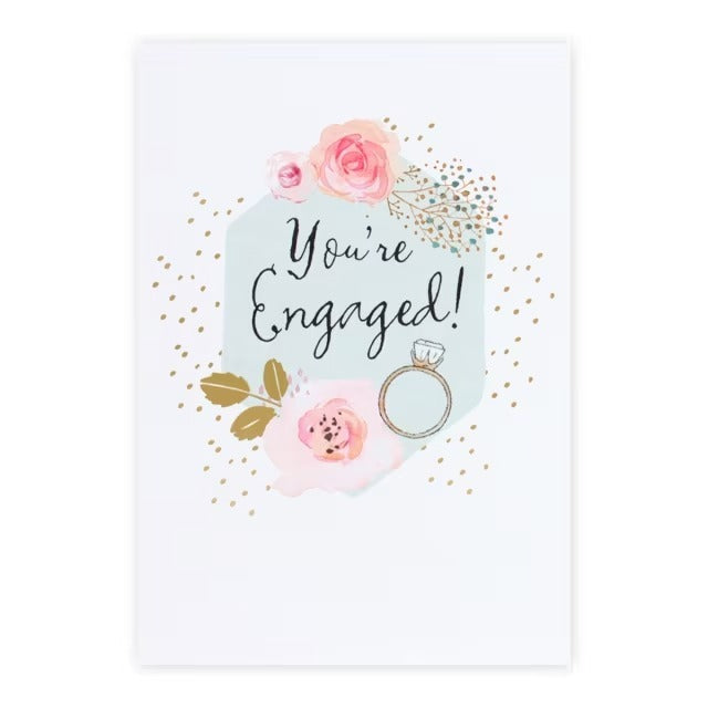 Hallmark Card - Connections You're Engaged Stylish Roses Card