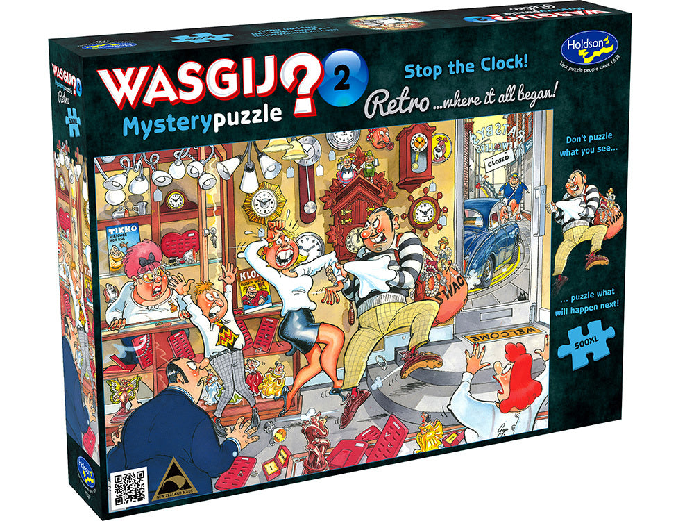 Wasgij? Puzzle 500pc XL - Retro Mystery 2 - Stop the Clock!