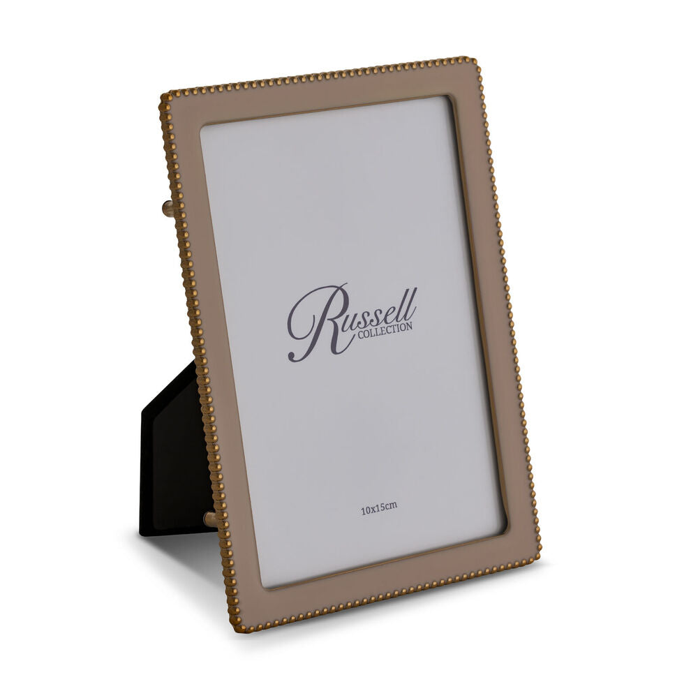 Russell Collection Frame - Blush & Gold Tone Beaded Frame 4x6in