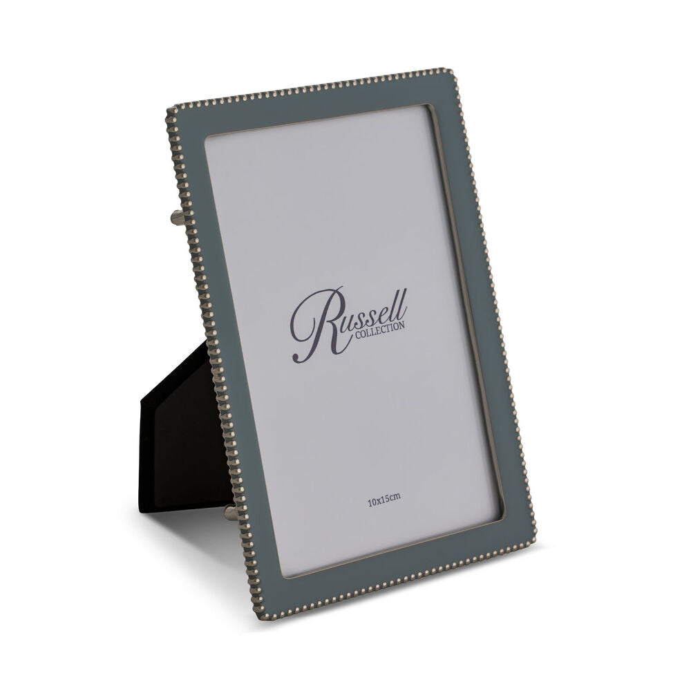 Russell Collection Frame - Dove Grey & Nickel Beaded Frame 4x6in