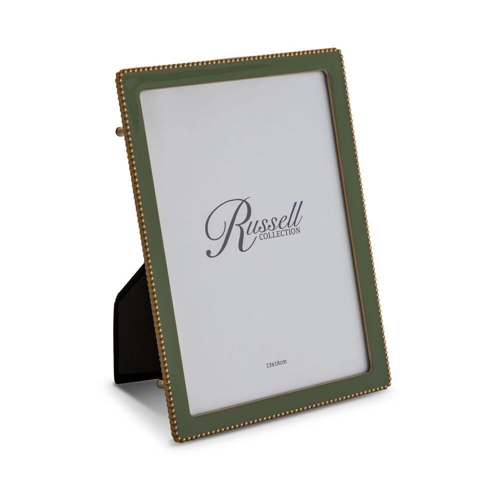 Russell Collection Frame - Olive & Gold Tone Beaded Frame 5x7in