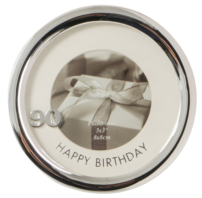 Russell Collection Photo Frame - Round Happy Birthday 90 3x3
