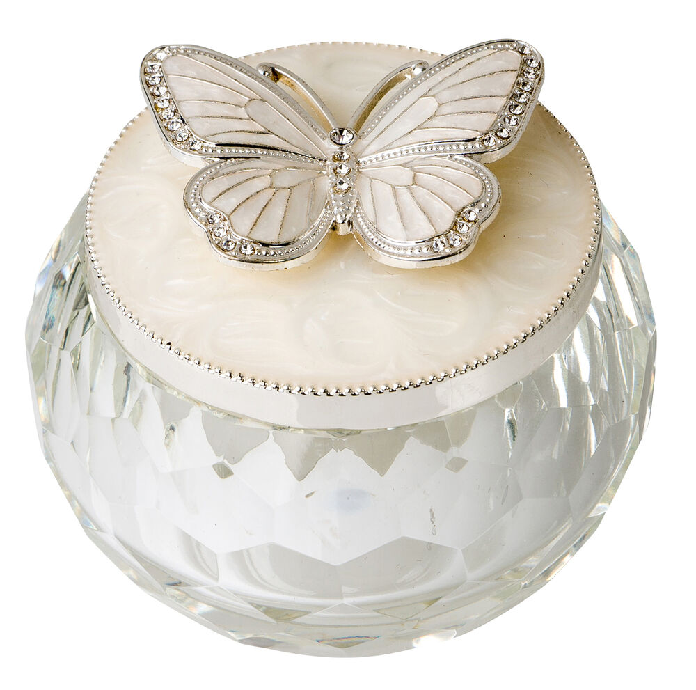 Russell Collection - Glass and Epoxy Butterfly Trinket Box