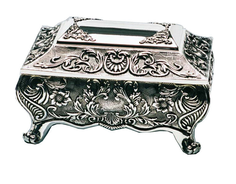 Russell Collection - Footed Floral Jewellery Box