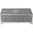 Russell Collection - Pewter Finish Diamante Jewellery Box Medium