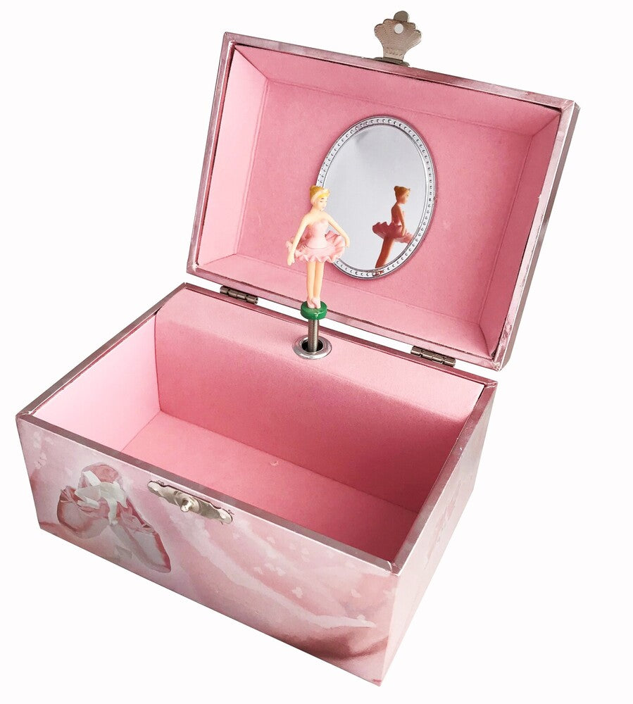 Russell Collection - Ballerina Sasha Foil Pink Musical Jewellery Box