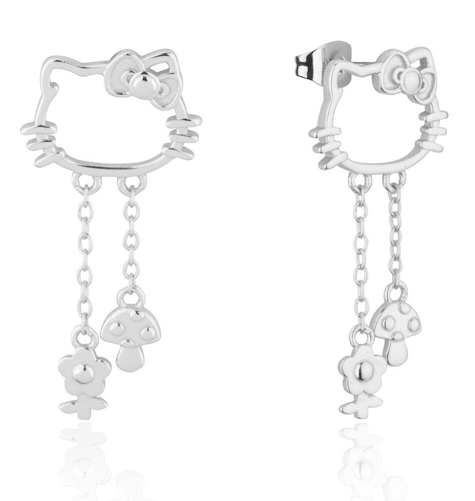 Couture Kingdom - Sanrio - Precious Metal Hello Kitty Outline Stud Earrings Silver