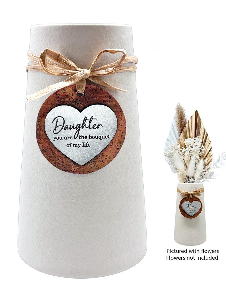 Heartfelt Ceramic Taper Vase - Daughter