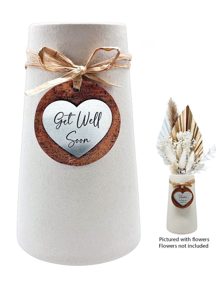 Heartfelt Ceramic Taper Vase - Get Well