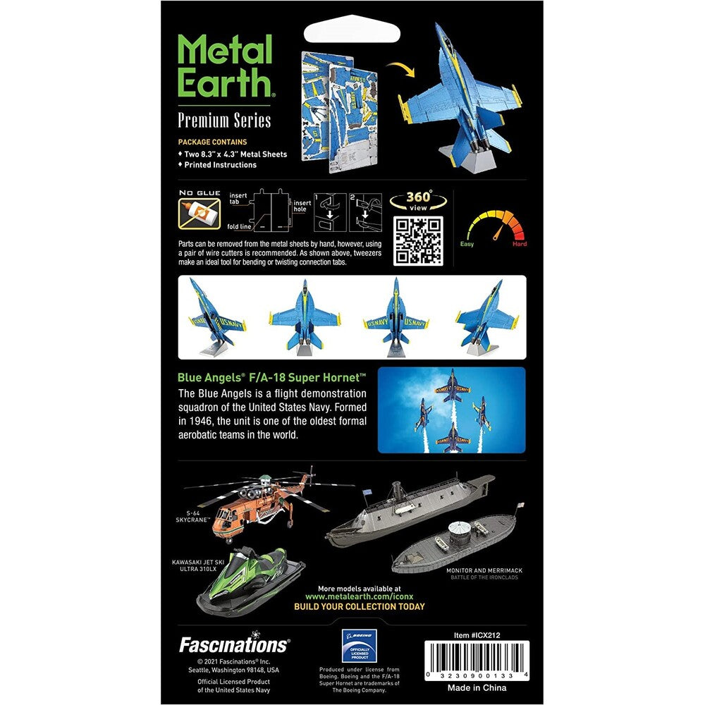 Metal Earth - 3D Metal Model Kit - Blue Angels F/A-18 Super Hornet